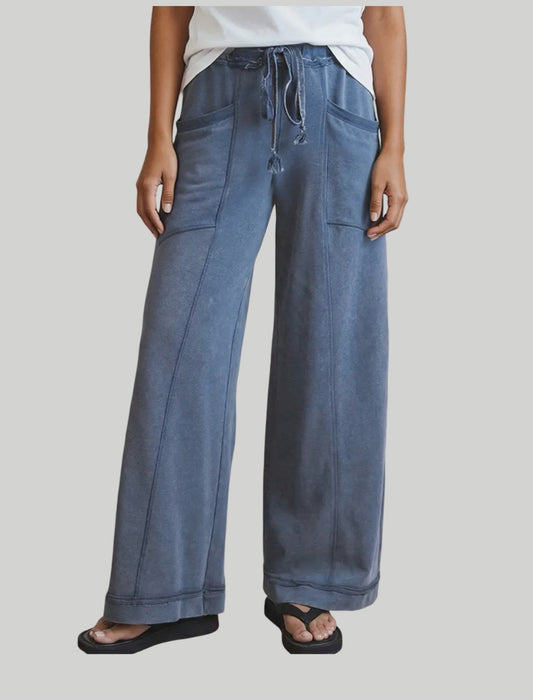 Mineral Wash Drawstring Retro Loose Pants