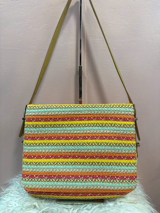 Eric Javits Striped Straw Shoulder Bag