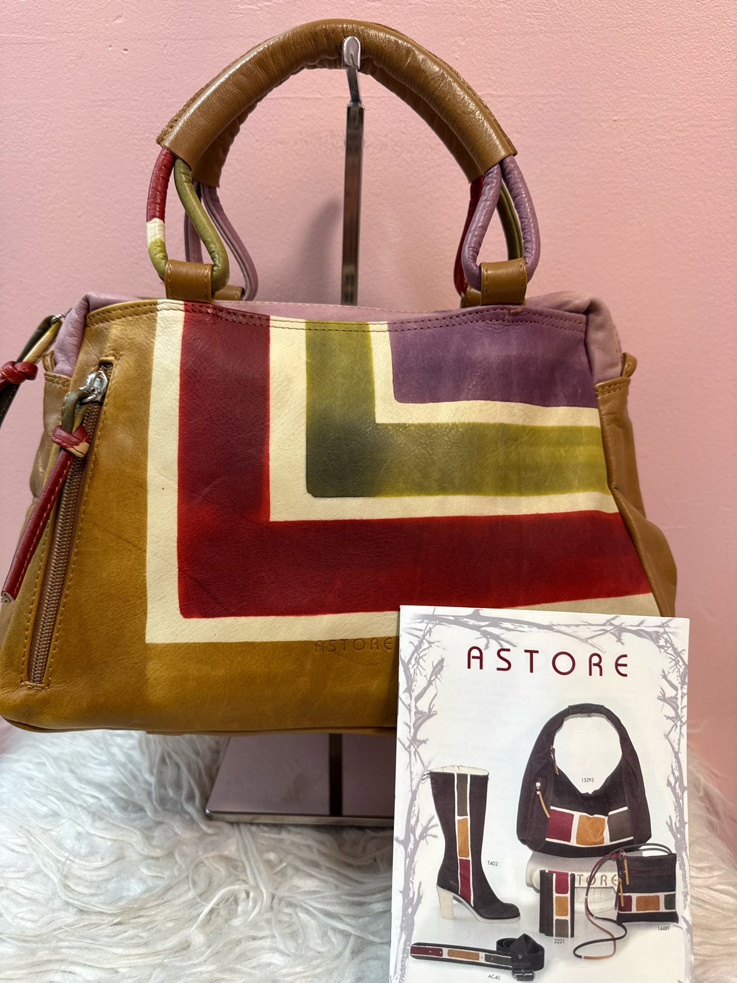 Astore Colorblock Leather Handbag