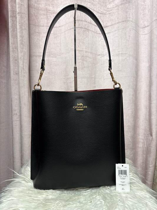 Coach Town Bucket Bag in Black Polished Leather