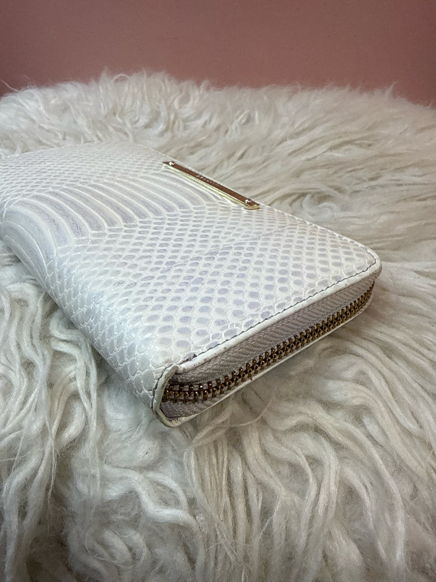 Brahmin White and Grey Zip Around  Wallet
