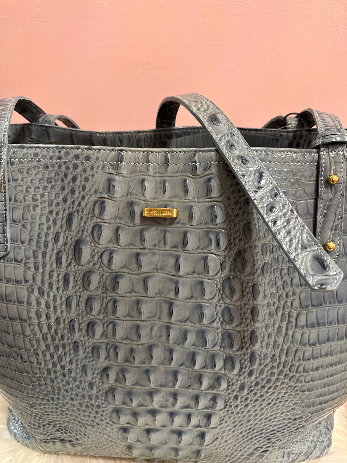 Brahmin Ellen Tote Bag in Blue Melbourne Leather