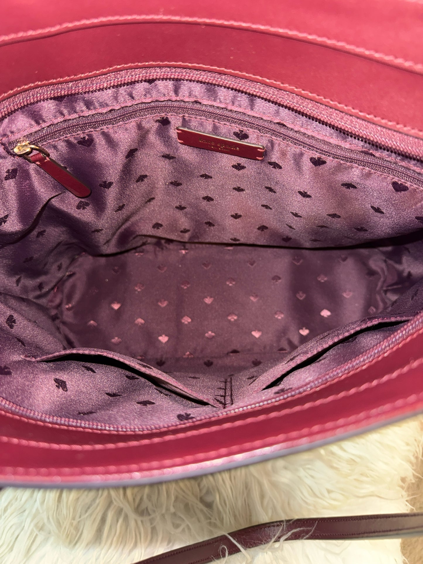 Kate Spade Smooth Leather Tote in Merlot